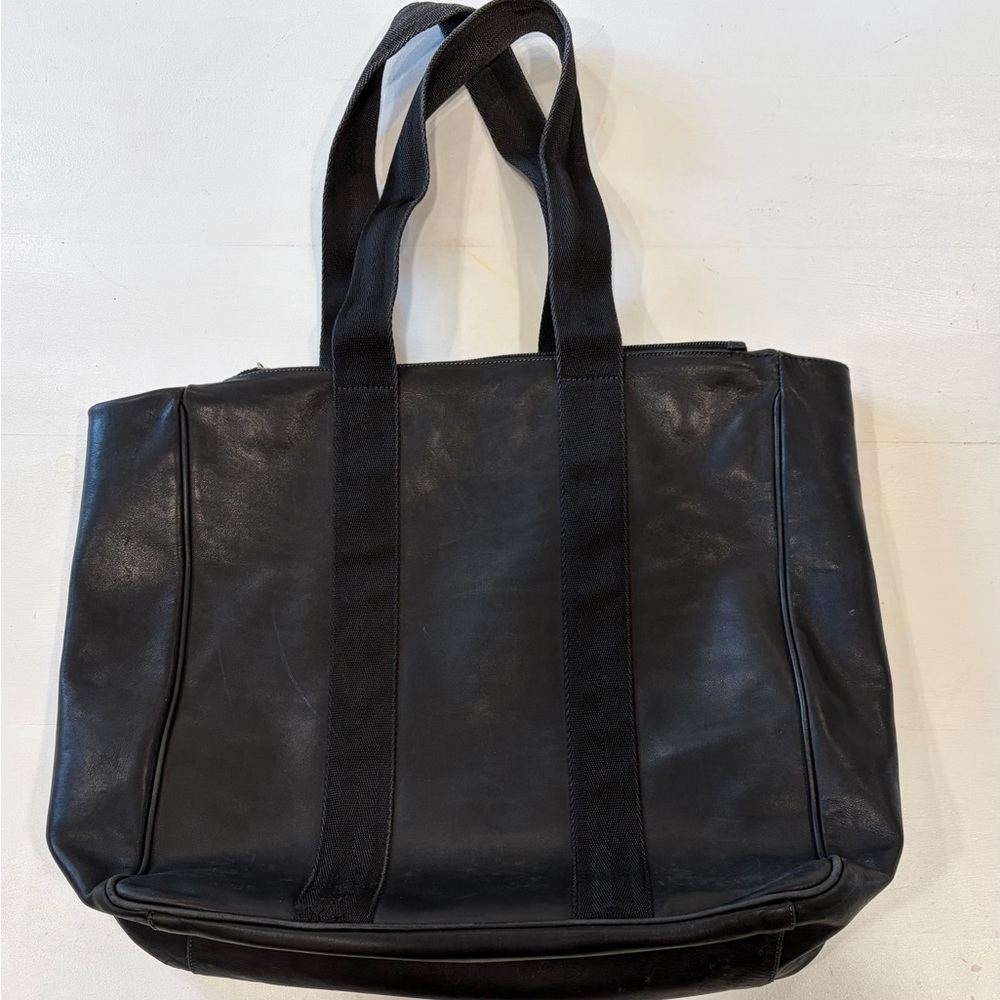 J. Crew Black Leather Tote Bag